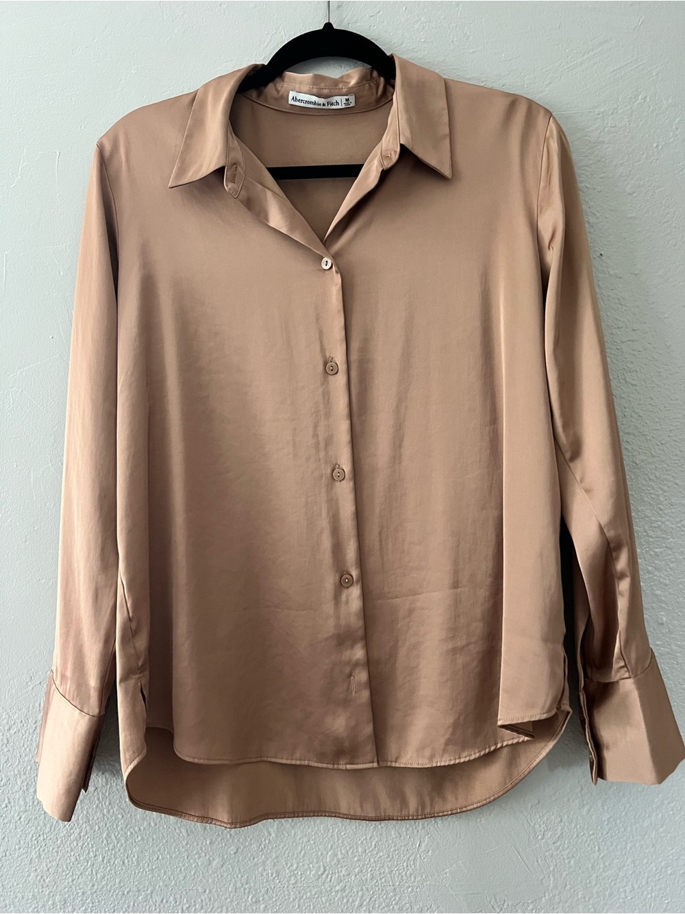 Abercrombie & Fitch Women's Beige/Tan Button-Front Blouse